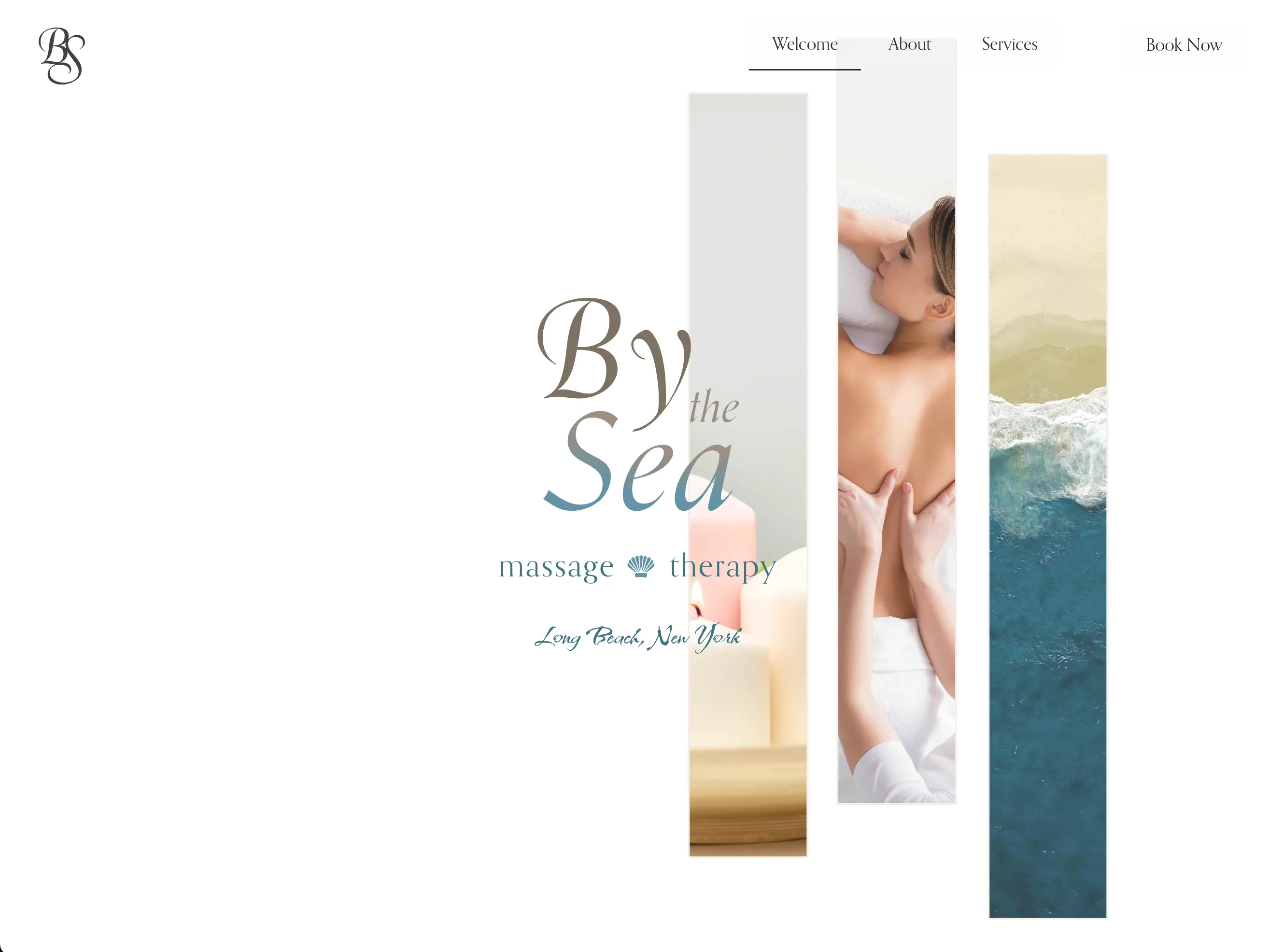 by the sea massage website screenshot