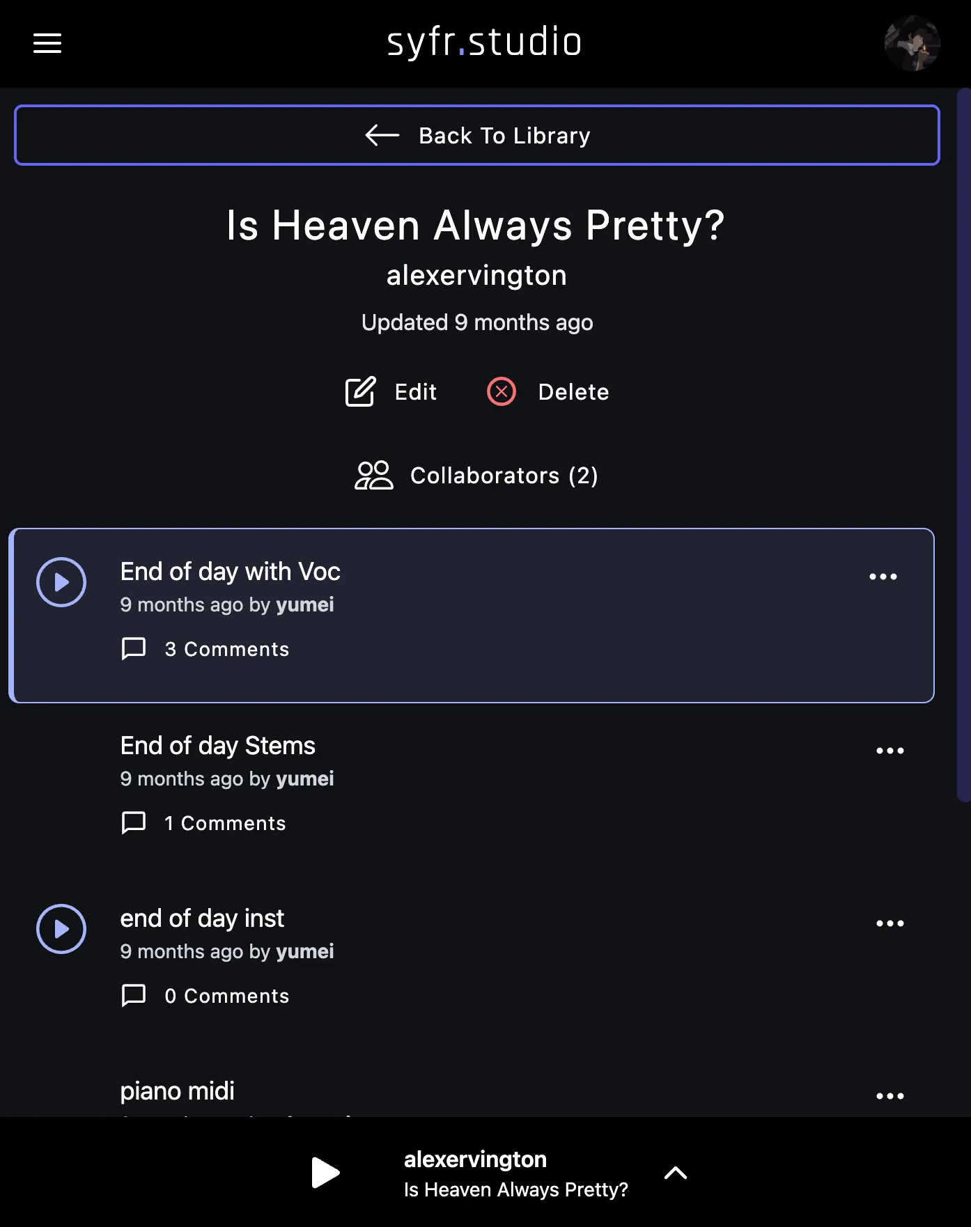 syfr interface screenshot